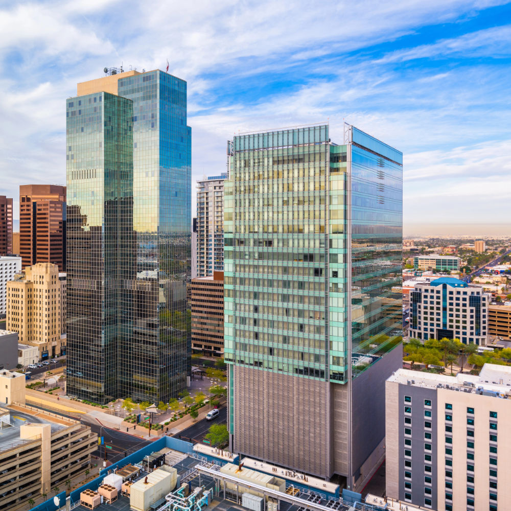 Phoenix, Arizona, USA cityscape Aerial view of downtown Phoenix, AZ