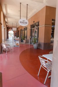 scottsdale waterfront custom red concrete finish